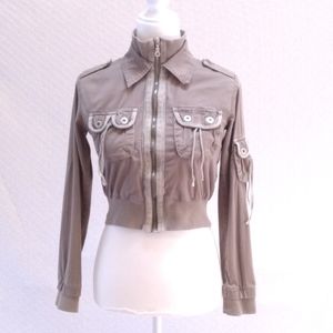 Women's Cropped Utility Jacket - Taupe